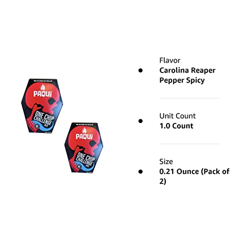Paqui Carolina Reaper Madness - 2022 One Chip Challenge Tortilla Chip Includes Munchie Box Sticker (( 2 ) Chips), 0.21 Ounce (Pack of 2)