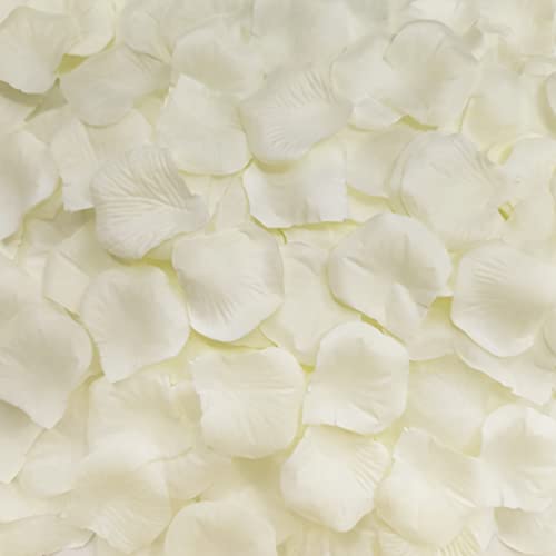 5000 Pcs Rose Petals Artificial Flower Petals for Valentine's Day Romantic Night Decor White Rose Petals for Wedding Event Anniversary Shower Engagement Party Decorations (Ivory)