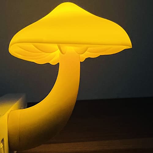 Sensor LED Mushroom Night Light - iBetterLife Plug-in Wall Dream Bed Room Nightlight for Adults Kids Cute Mushroom Lamp Cottagecore Decor for Bedroom, Bathroom, Stairs, Hallway Corridor Warm Yellow