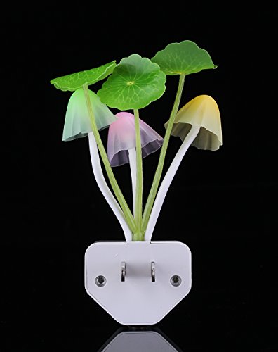 Rienar Sensor Led Night Light, Color Changing Plug-in LED Mushroom Dream Bed Lamp