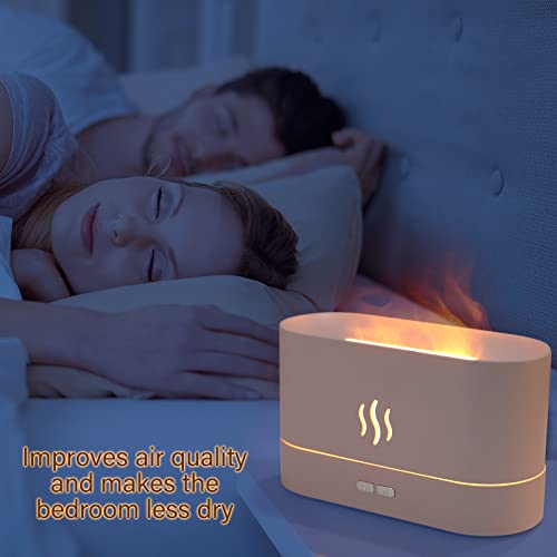 Depulat Flame Air Diffuser,Humidifier,Portable-Noiseless Aroma Diffuser for Home,Office or Yoga Essential Oil Diffuser with No-Water Auto-Off Protection(Black)…