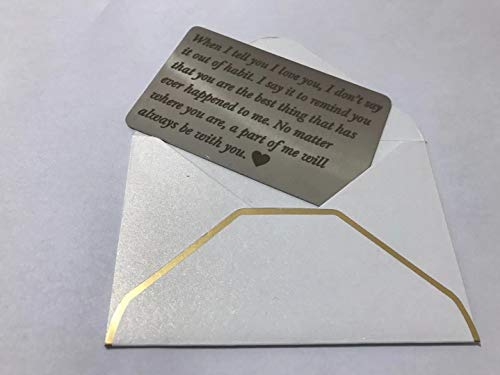 Engraved Wallet Insert Stainless Steel Wallet Love Note Insert for Men Boyfriend Gifts Husband Gifts