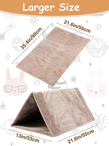 Bigmeta Large Foldable Rabbit House Bed- 21.6" × 13”× 9" Warm Bunny Bed of Stable Structure Rabbit Hideout with Zipper Triangle Tent Bed for Kitten Guinea Pig Chinchilla Hamster or Other Small Animal