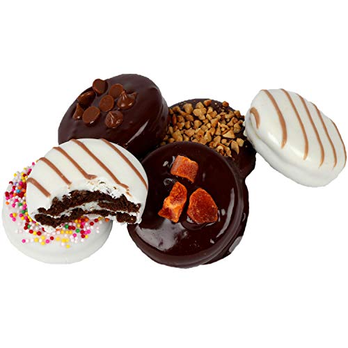 Hazel & Creme Chocolate Covered Cookie Gift - 20 Pcs - Valentines Gourmet Cookies - Cookie Gift Basket - Anniversary, Thank You, Birthday, Holiday Food Gift - Chocolate Gift Box
