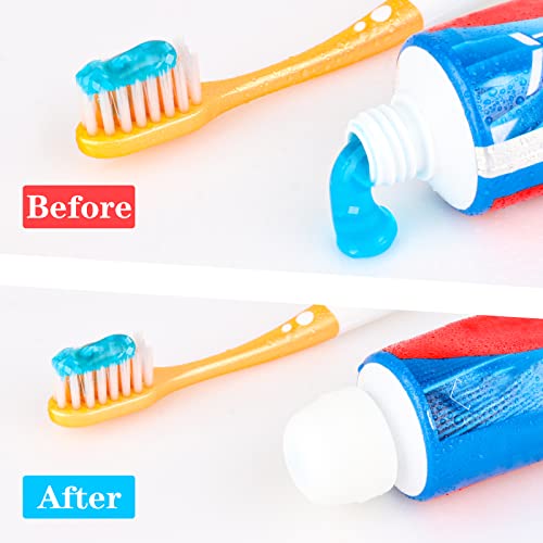 6 Pack Toothpaste Cap, Fowecelt Self Closing Toothpaste Squeezer Dispenser for Kids and Adults (White)