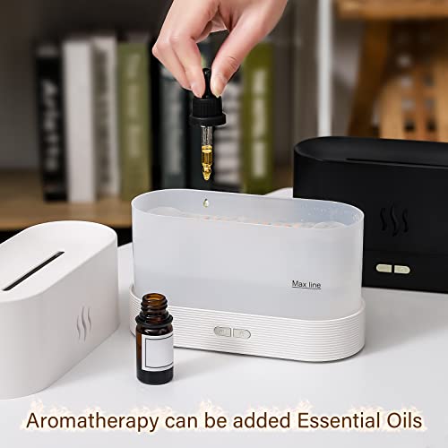 Depulat Flame Air Diffuser,Humidifier,Portable-Noiseless Aroma Diffuser for Home,Office or Yoga Essential Oil Diffuser with No-Water Auto-Off Protection(Black)…