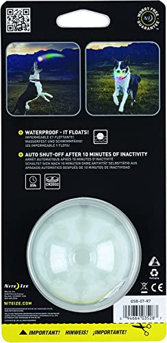 Nite Ize GlowStreak LED Dog Ball, Bounce-Activated Light Up Dog Ball, Replaceable Batteries, Disc-O Color Changing LED