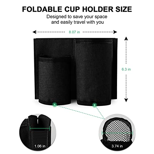 Accmor Luggage Travel Cup Holder,Universal Suitcase Luggage Cup Holder,Free Hands Suitcase Drinks Beverage Holder,Gifts for Travelers Flight Attendants,Black
