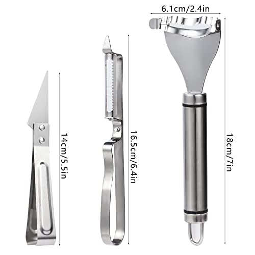 3pc Magic Corn Peeler Set Corn Cob Stripper Tool Corn Slicer Cob Remover Tool Premium Stainless Steel Corn Thresher with Ergonomic Handle Corn Cutter From the Cob Kitchen Gadget (3)