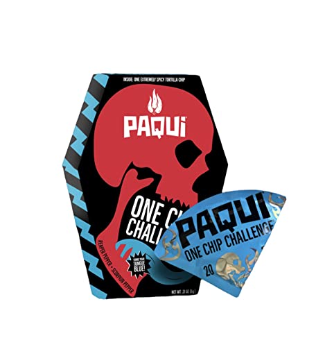 Paqui Carolina Reaper Madness - 2022 One Chip Challenge Tortilla Chip Includes Munchie Box Sticker (( 2 ) Chips), 0.21 Ounce (Pack of 2)