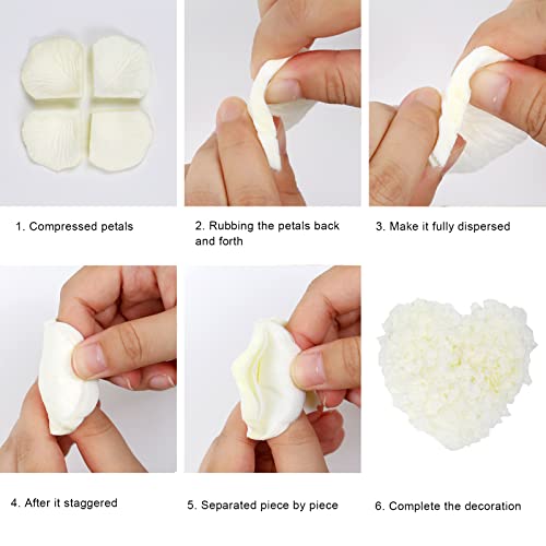 5000 Pcs Rose Petals Artificial Flower Petals for Valentine's Day Romantic Night Decor White Rose Petals for Wedding Event Anniversary Shower Engagement Party Decorations (Ivory)
