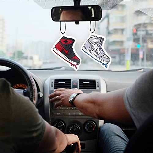 Car Air Fresheners, Hypebeast Car Accessories Sneakerhead AJ Jordan Hanging Scents Freshener Automotive Interior Room Decor for Men Gift Set 5Pcs