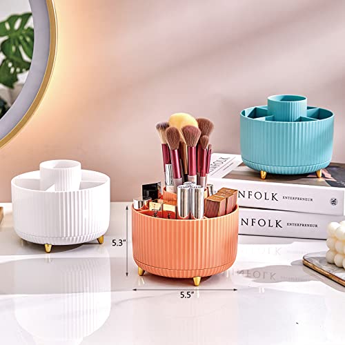 Lolocor 360 Degree Rotating Desk Organizer - Pen Holder Pencil Holder for Desk Desk Simple Modern Minimalist Makeup Organizer Pen Cup Multifunctional Office Supplier for Home Kids and School White