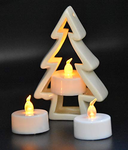 LFSEMINI Tea Lights, 24 Pack Battery Tea Lights Flameless LED Tea Lights Candles Battery Powered Fake Candles 100 Hours for Wedding Party Holidays Home Decoration Outdoor (Warm Yellow)