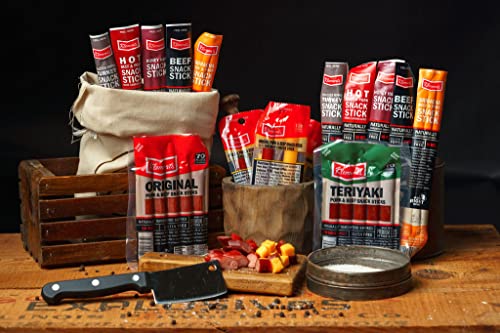 Jerky Gift Basket, 26 pc Unique Snack Stick Gift Bag, Assorted Snack Sticks, Meat & Cheese Snack Packs, High in Protein, Fun Gift Idea for Men & Women