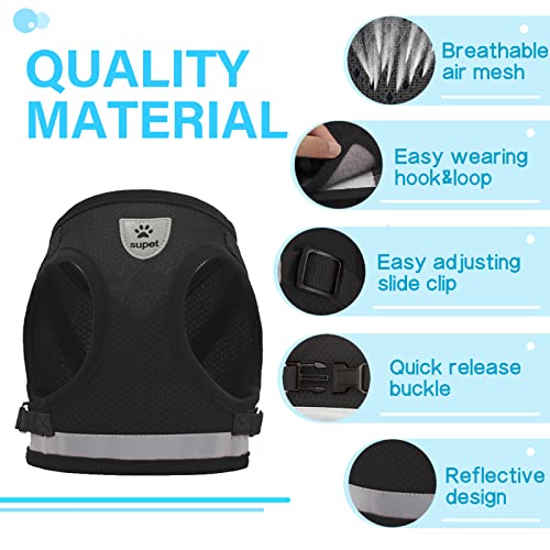 Supet Cat Harness and Leash Set for Walking Cat and Small Dog Harness Soft Mesh Harness Adjustable Cat Vest Harness with Reflective Strap Comfort Fit for Pet Kitten Puppy Rabbit