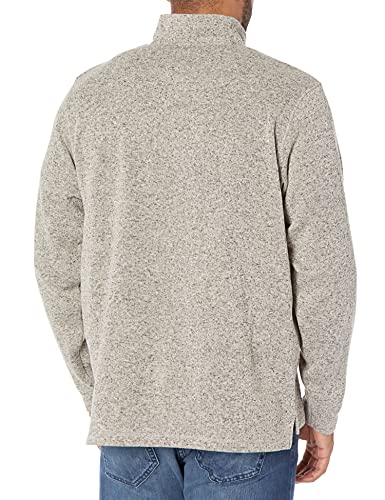 Wrangler Authentics Men's Long Sleeve Fleece Quarter-Zip, Light Heather Gray, Medium