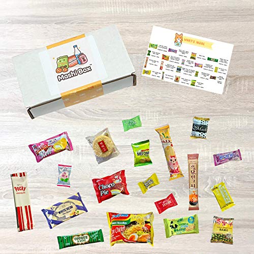 Mashi Box Asian Mystery Mini Snack Box - 18 Items - Includes 1 Full Sized Item with Asian Snack Variety from Japan, Korea, China, Vietnam, Indonesia, etc