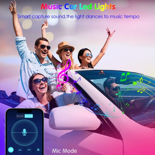 Interior Car Lights Keepsmile Car Accessories Car Led Lights APP Control with Remote Music Sync Color Change RGB Under Dash Car Lighting with Car Charger 12V 2A LED Lights for Car (RGB)