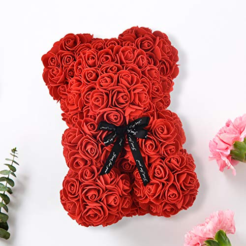 Valentines Day Gifts For Her Valentines Day Gifts Rose Bear Rose Teddy Bear Mothers Day Mom Gifts For Women Gifts For Birthday Girlfriend Gifts Mothers Day For Anniversary Christmas Unique Gifts (Red)