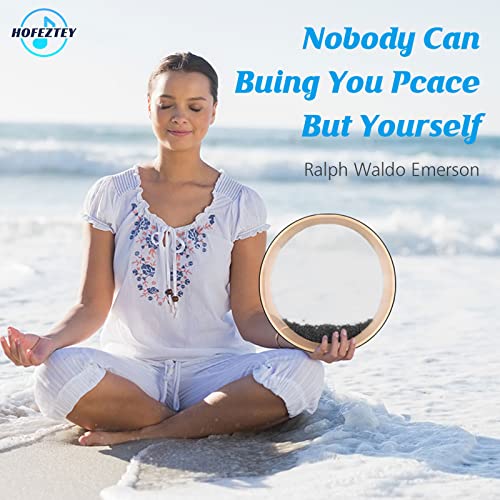 Hofeztey Ocean Drum, 10" Sea Wave Drum for Meditation & Relaxation, Natural Color Rain Drumfor Stress Relief, Musical Sound Healing Instruments Ocean Sound Drum for Holistic Healing