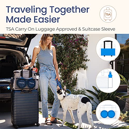 Rubyloo The Original Doggy Bag™- Dog Travel Bag for Supplies with 2 BPA-Free Collapsible Dog Bowls, 2 Dog Food Travel Containers-A Dog Travel Kit for Road Trips or Weekend Away. Airline Approved