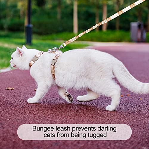 BEAUTYZOO Cat Harness and Leash Set Escape Proof for Walking, Kitten Soft Adjustable Vest Harnesses for Small Medium Large Cats, Easy Control Breathable Plaid Ribbon Nylon for Outdoor Indoor Use