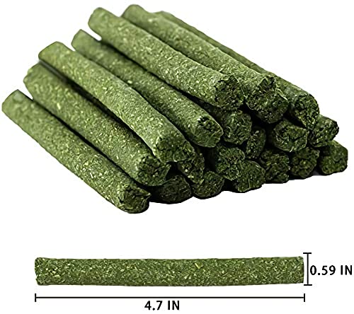 LSSH GmbH 20PCS Natural Timothy Hay Sticks, Timothy Grass Molar Stick Chew Toys for Rabbits, Chinchillas, Guinea Pigs, Hamsters and Other Small Animals Treats.