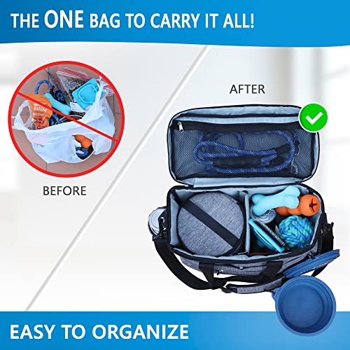 Rubyloo The Original Doggy Bag™- Dog Travel Bag for Supplies with 2 BPA-Free Collapsible Dog Bowls, 2 Dog Food Travel Containers-A Dog Travel Kit for Road Trips or Weekend Away. Airline Approved