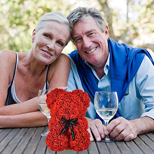 Valentines Day Gifts For Her Valentines Day Gifts Rose Bear Rose Teddy Bear Mothers Day Mom Gifts For Women Gifts For Birthday Girlfriend Gifts Mothers Day For Anniversary Christmas Unique Gifts (Red)