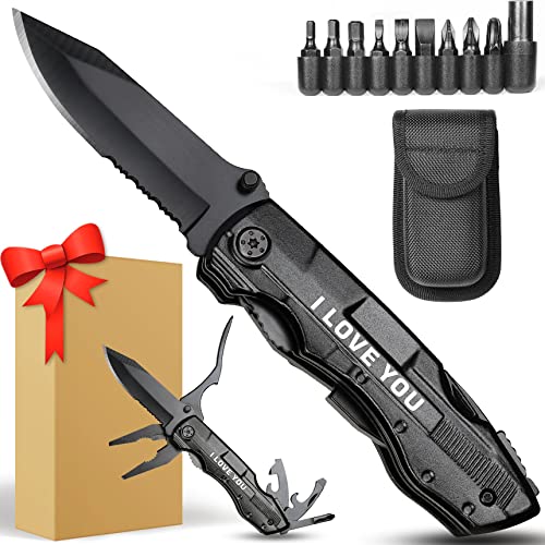 Gifts for Boyfriend Him Husband Dad Men,Multitool Knife I LOVE YOU,Valentines Day Unique Gifts,Anniversary Cool Gifts for Husband,Fathers Day Birthday Gifts,Christmas Stocking Stuffers,Gadget Gifts