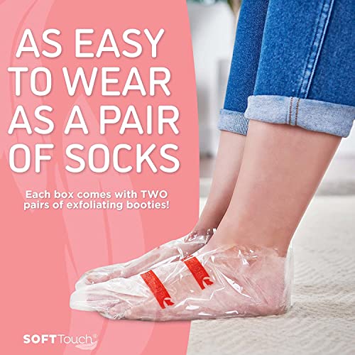 Soft Touch Foot Peel Mask - Pack of 2 Feet Peeling Masks for Dry, Cracked Heels & Calluses - Exfoliating Foot Mask Peel for Baby Soft Skin, Original Aloe Vera