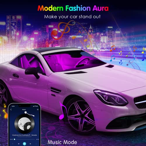 Interior Car Lights Keepsmile Car Accessories Car Led Lights APP Control with Remote Music Sync Color Change RGB Under Dash Car Lighting with Car Charger 12V 2A LED Lights for Car (RGB)