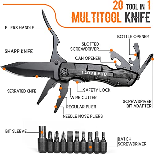 Gifts for Boyfriend Him Husband Dad Men,Multitool Knife I LOVE YOU,Valentines Day Unique Gifts,Anniversary Cool Gifts for Husband,Fathers Day Birthday Gifts,Christmas Stocking Stuffers,Gadget Gifts