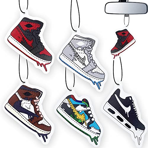 Car Air Fresheners, Hypebeast Car Accessories Sneakerhead AJ Jordan Hanging Scents Freshener Automotive Interior Room Decor for Men Gift Set 5Pcs