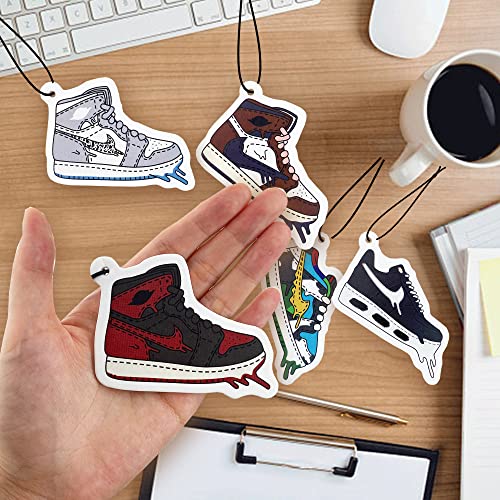 Car Air Fresheners, Hypebeast Car Accessories Sneakerhead AJ Jordan Hanging Scents Freshener Automotive Interior Room Decor for Men Gift Set 5Pcs