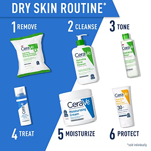 CeraVe Hydrating Facial Cleanser | Moisturizing Non-Foaming Face Wash with Hyaluronic Acid, Ceramides and Glycerin | Fragrance Free Paraben Free | 16 Fluid Ounce