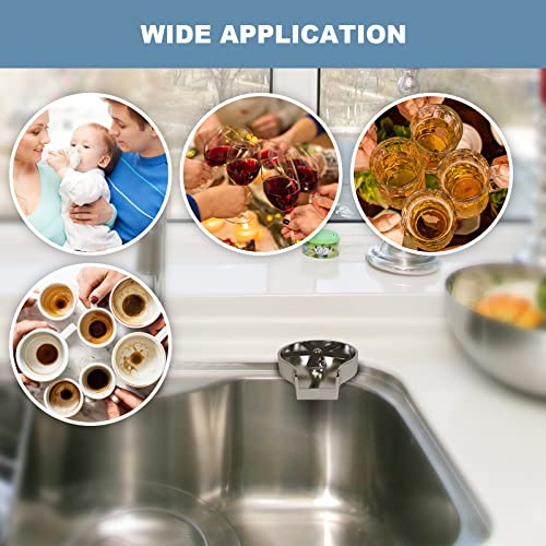 Glass Rinser for Kitchen Sinks,Vytei Automatic Cup Washer,Kitchen Sink Cup Cleaner for Cup Clean Glass Washer Baby Bottle Washer Bar Glass Washer-Silver