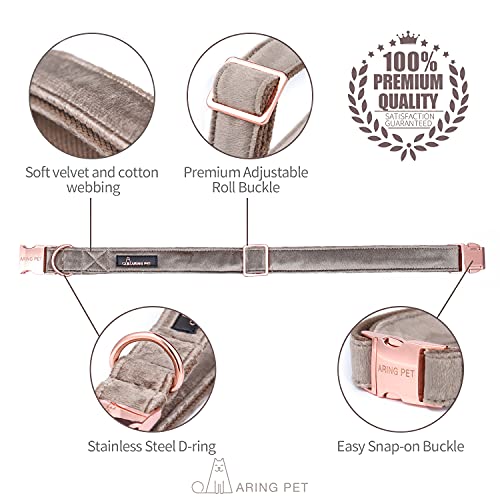 ARING PET Bowtie Dog Collar,Velvet Dog Collars with Detachable Bowtie, Adjustable Bow Tie Collar for Girl and Boy Dogs.