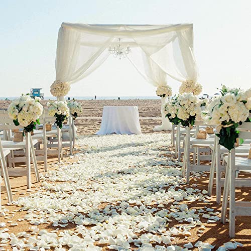 5000 Pcs Rose Petals Artificial Flower Petals for Valentine's Day Romantic Night Decor White Rose Petals for Wedding Event Anniversary Shower Engagement Party Decorations (Ivory)