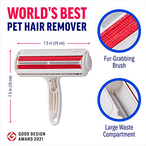 ChomChom Pet Hair Remover - Reusable Cat and Dog Hair Remover for Furniture, Couch, Carpet, Car Seats or Bedding - Portable, Multi-Surface Lint Roller and Fur Removal Tool