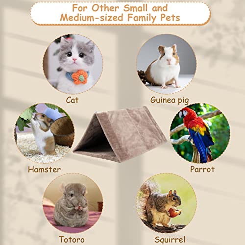 Bigmeta Large Foldable Rabbit House Bed- 21.6" × 13”× 9" Warm Bunny Bed of Stable Structure Rabbit Hideout with Zipper Triangle Tent Bed for Kitten Guinea Pig Chinchilla Hamster or Other Small Animal
