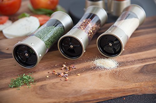 KitchenArt 80070 Elite Auto-Measure Spice Carousel Professional Series, Includes 8 Spice Jars, Satin Finish