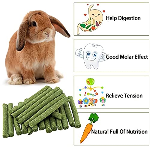 LSSH GmbH 20PCS Natural Timothy Hay Sticks, Timothy Grass Molar Stick Chew Toys for Rabbits, Chinchillas, Guinea Pigs, Hamsters and Other Small Animals Treats.