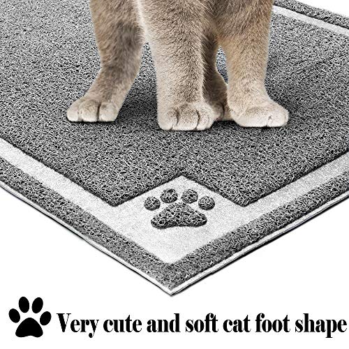 UPSKY Large Cat Litter Mat Trapper 35"×23" Traps Litter from Box and Paws Scatter Control for Litter Box Soft on Sensitive Kitty Paws Easy to Clean Durable (Grey)