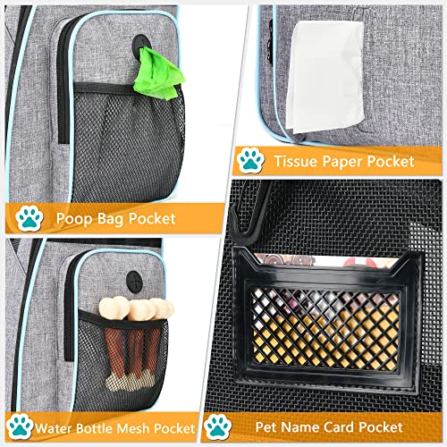 Cat Backpack Carrier Set: Pet Carrier Backpack for Small Dog Backpacks with Breathable Mesh, Ventilated Design Pet Backpack Cat carrier Bag for Hiking Camping Outdoor Use, Hold Pets Up to 18 Lbs, Grey