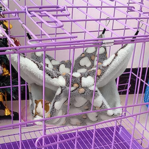 Pet Small Animal Cage Hammock Guinea Pig Rat Hammock- Soft Warm Bunkbed Hammock-Fit for Kitten,Ferret,Squirrel,Chinchilla,Rat,Hamster or Other Small Animals -13.39'' x 13.39'' (Love Coffee)