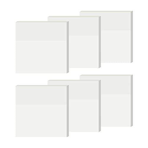 6Pack Transparent Sticky Notes, Clear Sticky Notes, 3’’ x 3’’ Translucent Sticky Notes, Waterproof See Through, 300 Sheets