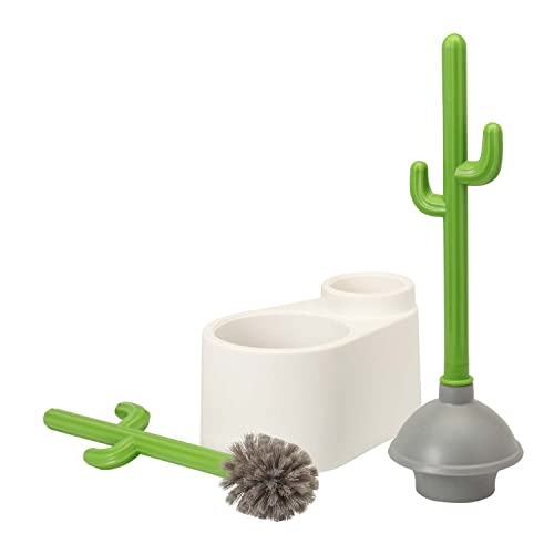 Cactus Toilet Plunger and Brush Set for Bathroom Cleaning - 1 Set