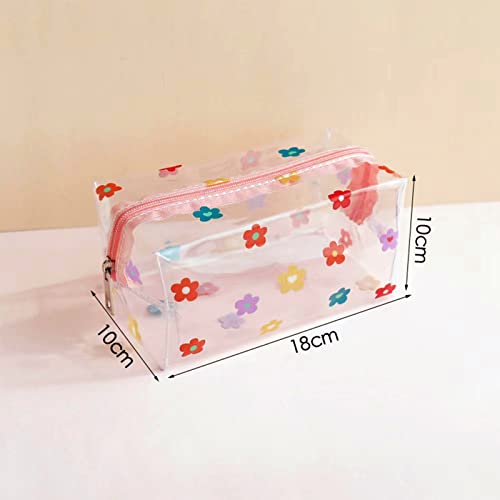 AngelReally cute pencil pouch,kawaii pencil case,clear PVC organizer for girls and adults,big capacity pencil bag with zipper(red)